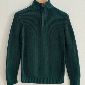The Children's Place Boys 1/4 Zip Knit Sherpa Lined Collar Sweater - Green - L